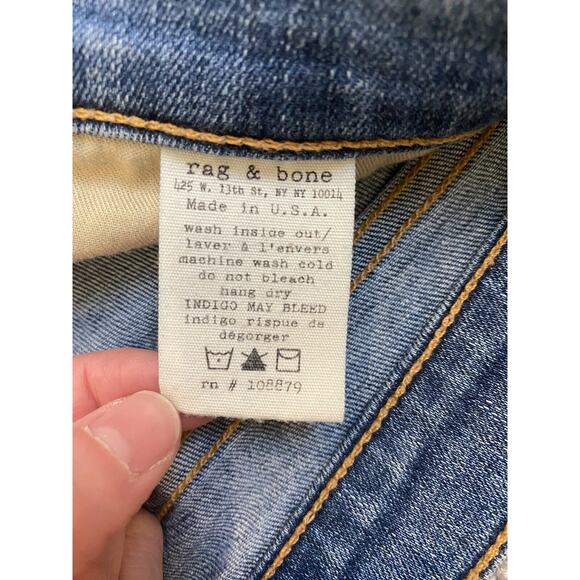 Rag & Bone Jeans Womens Size 27 Dash Distressed Blue Skinny Blue Casual Festival - Picture 10 of 14